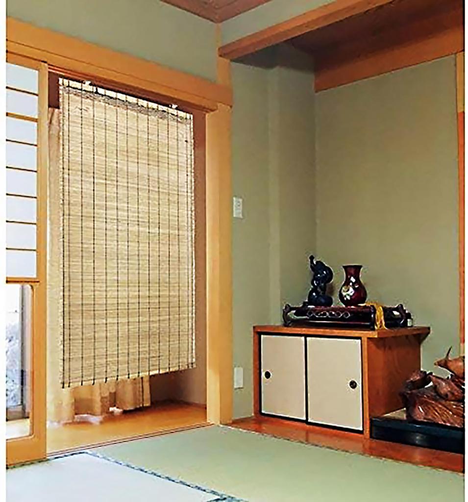 Set of 2 Burnt Bamboo Retains, Approx. 88x180cm, Indoor Use, Mizukan Seirensho