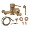 Brass Bathroom Shower European Antique Simple Wall Mount Handheld Shower Set with Accessories for