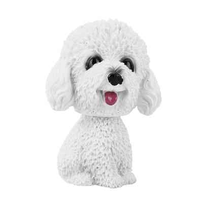 Моделирование трясущаяся голова собаки декор качающаяся голова игрушечная машинка интерьер приборной панели украшение (белый)