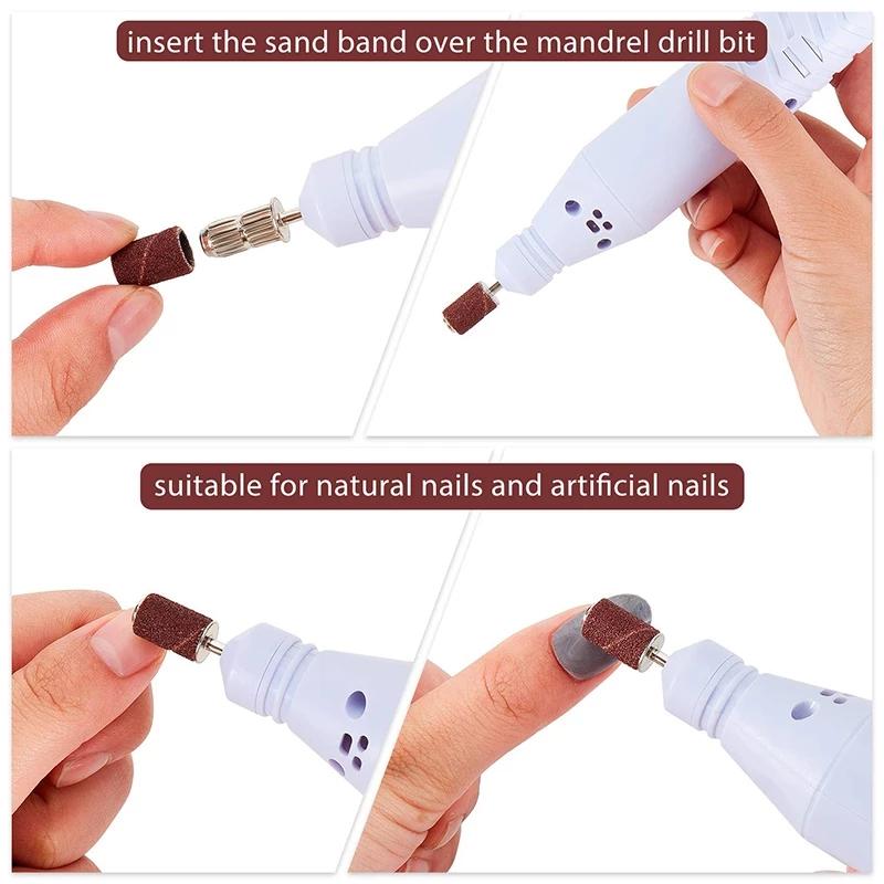 100 шт. 2,35 мм сверло для дизайна ногтей набор кистей для чистки сверла для ногтей щетка для чистки маникюрных машин аксессуары