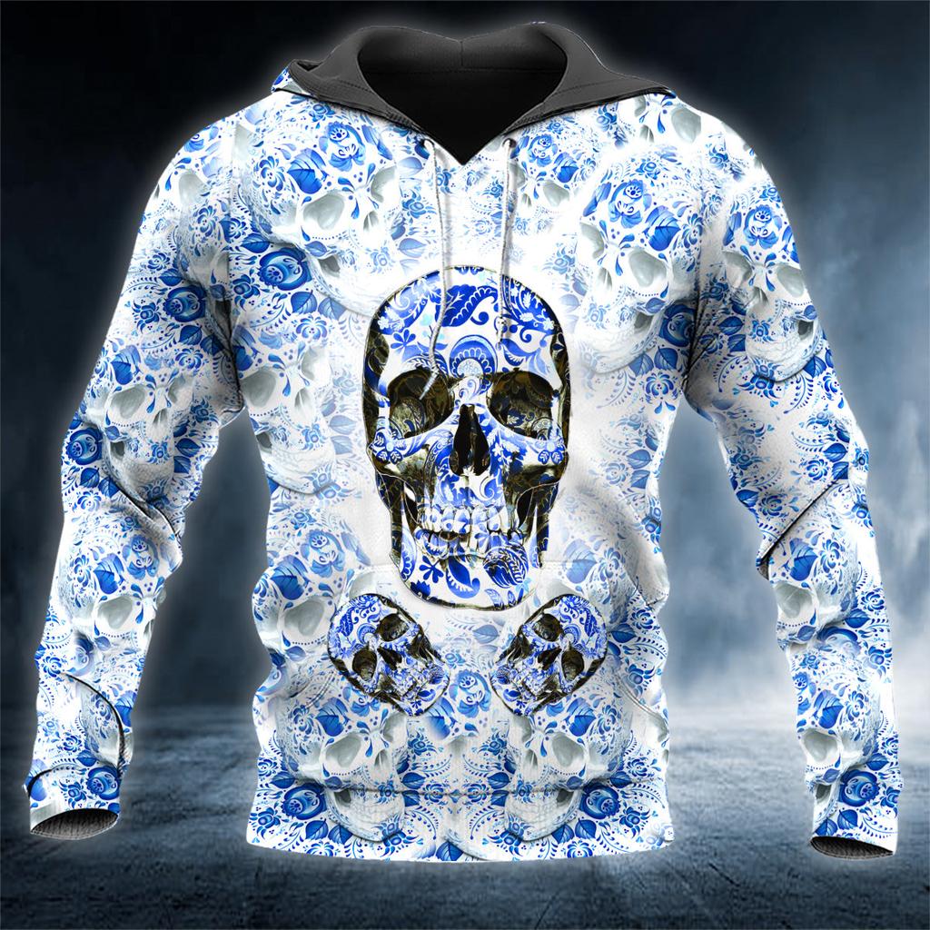 Hoodie Men Punk Skull 3D Print Fashion Skeletor Y2k Graphic Casual Goth Streetwear Long Sleeve Pullover Spring Autumn Oversized Top