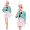 Плюшевый жилет + платье для куклы Барби 30 см, одежда, аксессуары, 1/6 BJD, игрушки для девочек, подарок на день рождения