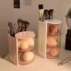 Compartment Cosmetic Holder Rotatable Desktop Storage Box Hair Accessories Organizer  Powder Puff