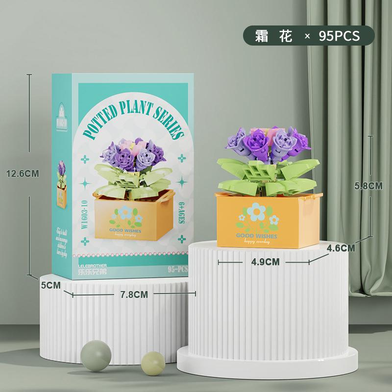 Мини Конструктор Букет Цветов Набор Цветов 3D DIY Креативные Растения Микро Кирпичики для Домашнего Декора Подарок для Девочки Взрослых Детей