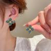 White Color Flower Enamel Korean Style Stud Earrings for Women Girl Love Aesthetic Daily Life Minimalist Jewelry