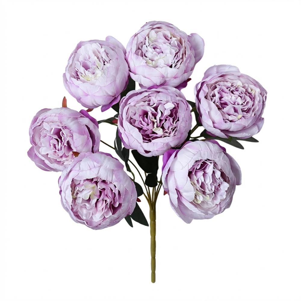 44cm Height Simulation Flower 7 Heads Peony Buds Wedding Bouquet Desktop Ornament