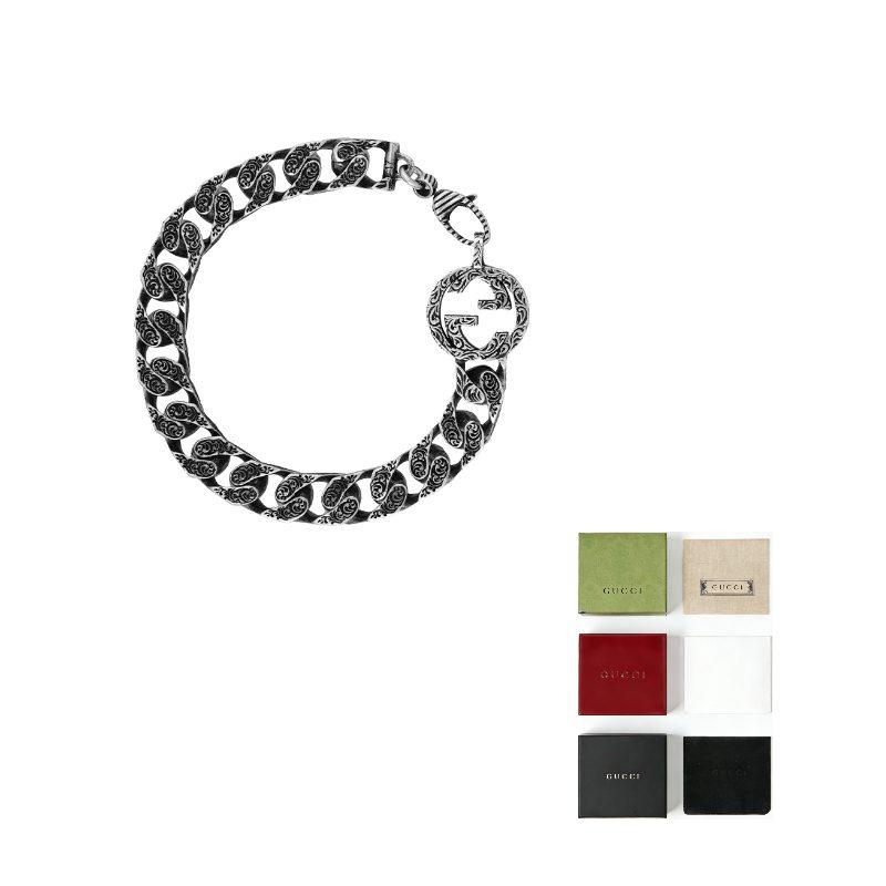 GUCCI Interlocking 925 Sterling Silver Bracelets Unisex Silver YBA454285001