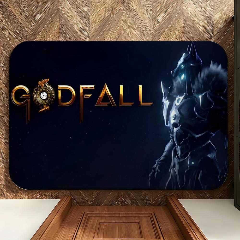 Game G-Godfall Floor Mat Soft Flannel Floor Mat Suitable for Entryways, Living Rooms, Bedrooms, and Bathrooms