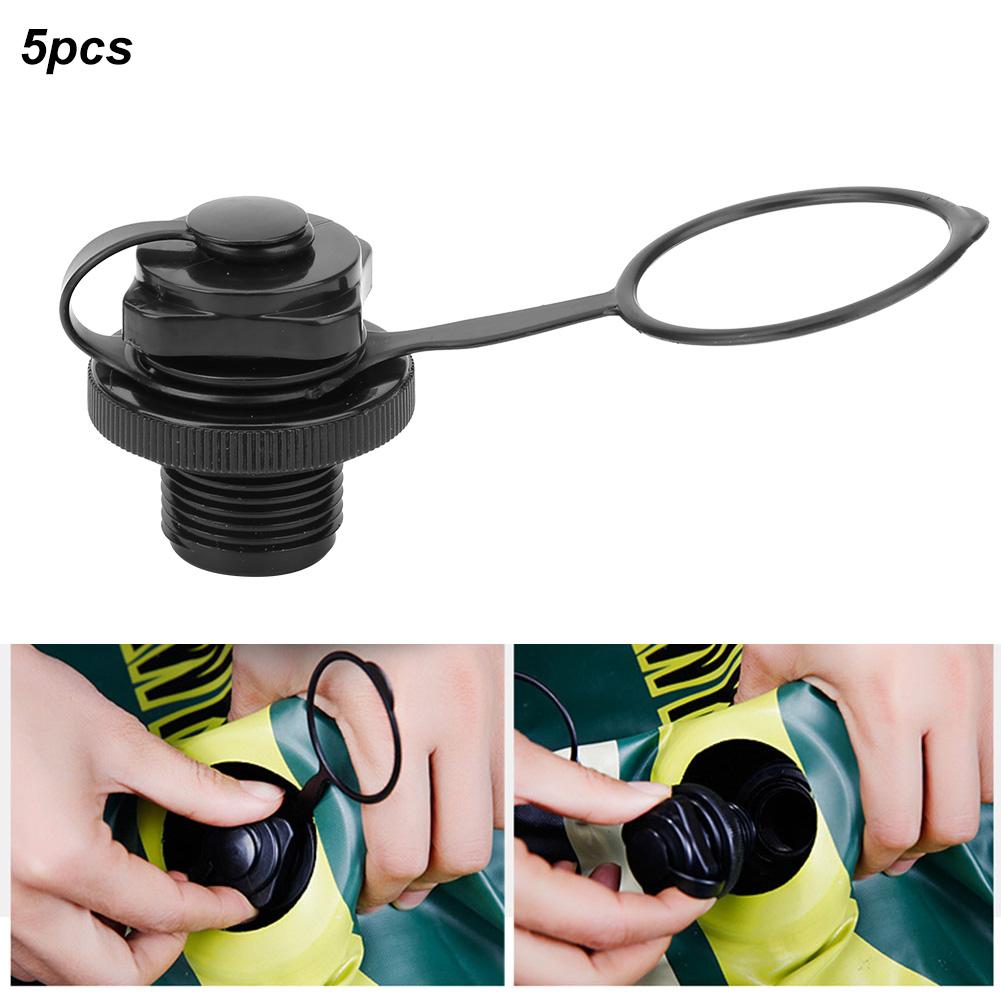 ( 5Pcs Set ) 2 in 1 Air Valve Nozzle Inflatable Boat Valve Screw Nozzle Without BaseBlack