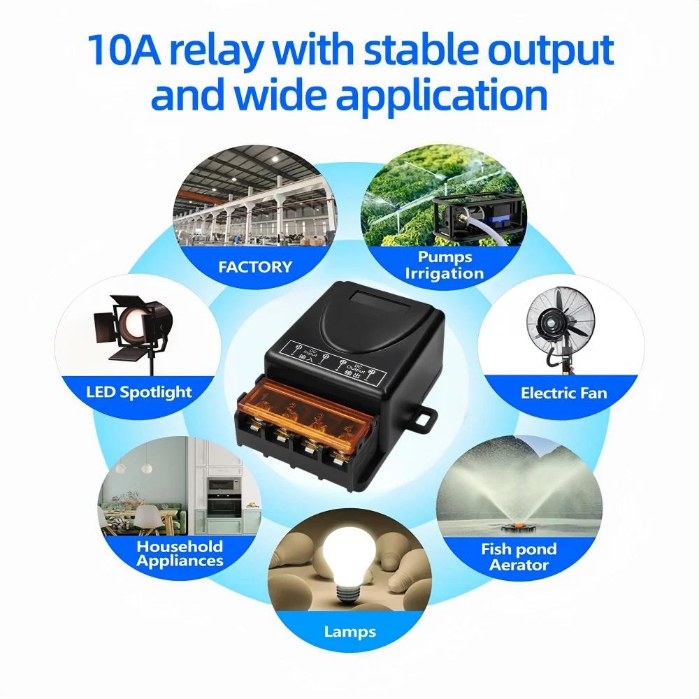 433 Mhz RF Wireless Universal Remote Control Switch DC 12V 24V 72V 30 Amp Relay 1000 Meters Remote ON OFF Home Appliances for Pump Lamp Fan DIY