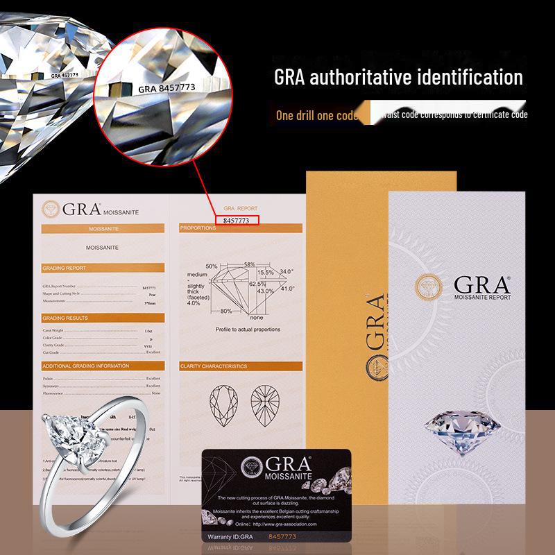 Кольцо Banyan Tree S925 Silver Moissanite Water Drop Ring - Изысканный легкий роскошный дизайн