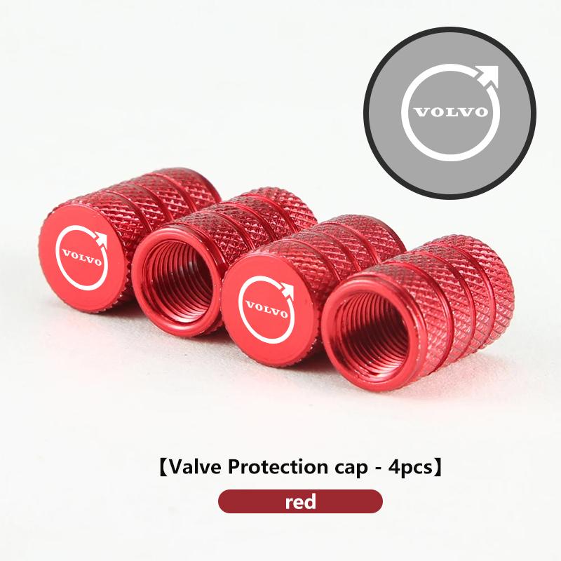4Pcs Car Styling Metal Wheel Tire Valve Cover Caps Accessories For Volvo XC60 V40 V50 XC90 S60 V90 V70 XC40 V60 S90 AWD S80 asd123
