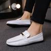 Fashion Men Patent Leather Loafers Casual Flats Driving Shoes Brand Designer Summer Autumn Man Moccasins Slip On Shoes Mocasines Hombre