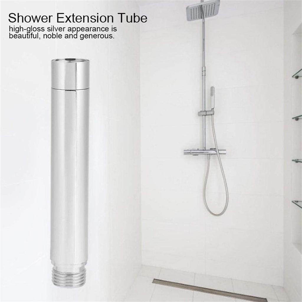 Shower Arm Extension, Shower Head Extender Water Lowers Existing Shower Head, Brushed Finish Made Of Solid Metal