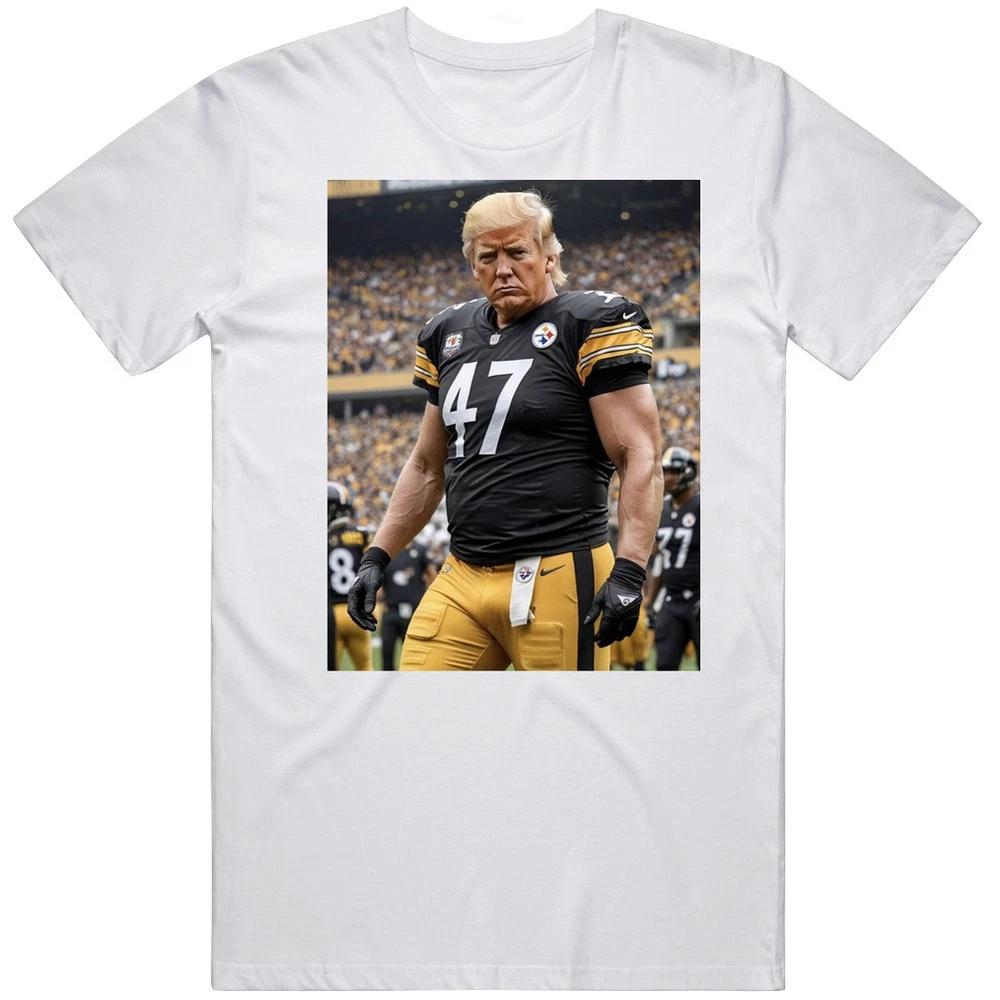 Trump Steelers 47 President Unisexs Size Large White T Shirt