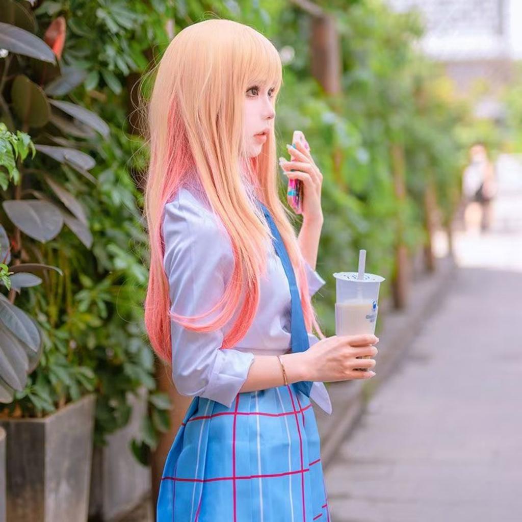 Китагава Марин Косплей Аниме My Dress Up Darling Kitagawa Marin Косплей Костюм Платья Школьная форма Парик Серьги Костюм для девочек