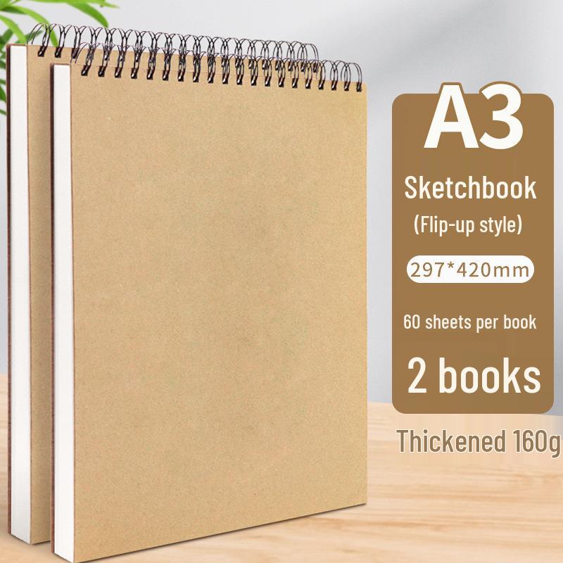 A4 Hardcover Spiral Sketchbook for Art Students & Children, A3/A4/8K Drawing Pad