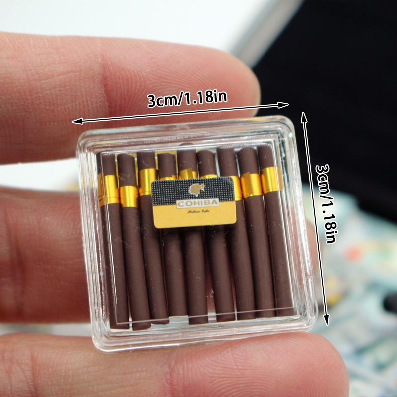 1/12 Dollhouse Simulation Cigar Cigarette Case DIY Dollhouse Life Scene Decoration For Kids Pretend Play Toys Beautiful Design