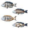 4Pcs Coastal Themed Wood Carveds Fish Wall Hangings Home Decoration for Living Room Bedroom Decoration
