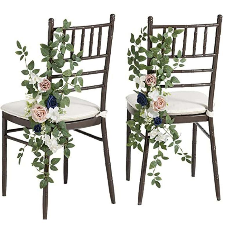 2 шт./компл., украшения для свадебного прохода, стулья, задняя скамья, композиция из цветов розы для уличного декора для свадебной церемонии, празднования