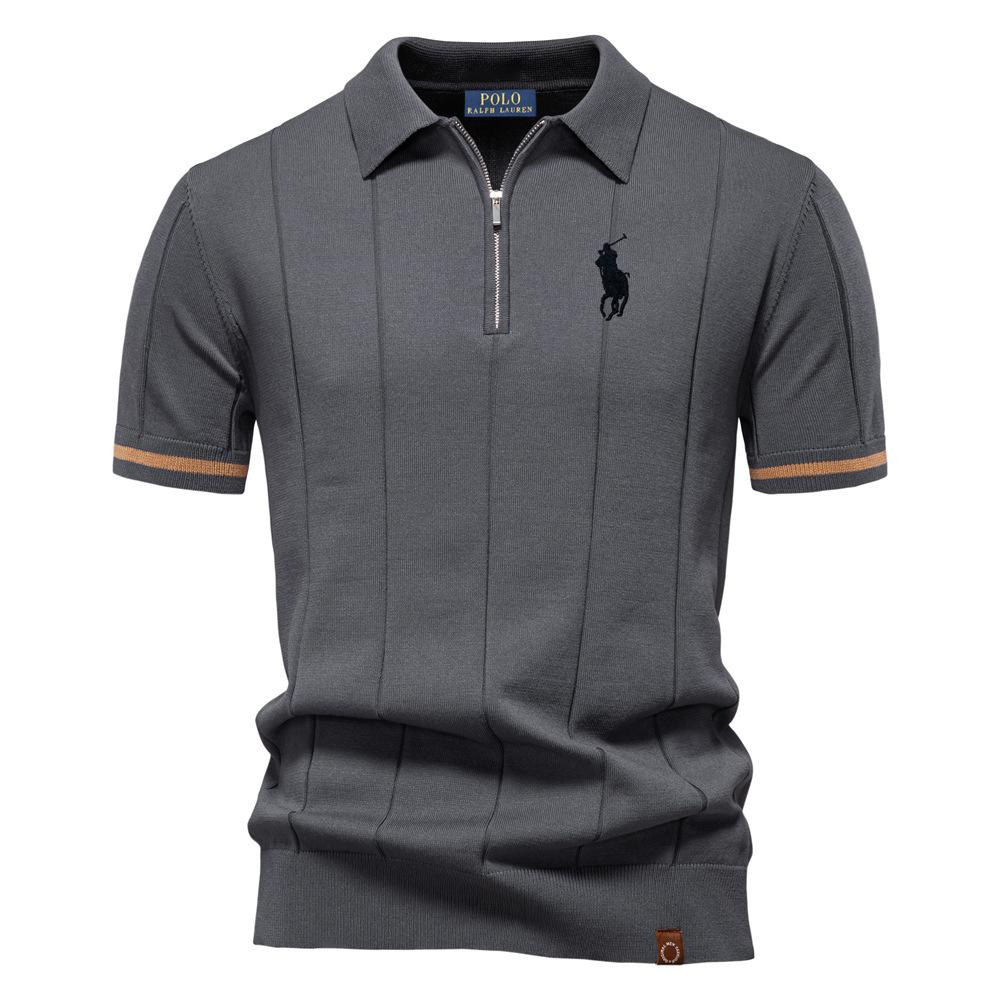 Polo Ralph Lauren Весна/Лето, Новая женская деловая повседневная шерстяная рубашка-поло с вышивкой пони, Вязаная рубашка-поло с откидным воротником, Короткий рукав
