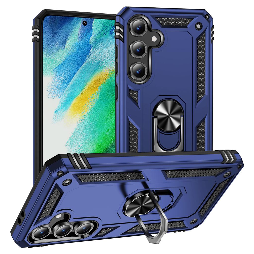 Чехол для Samsung Galaxy S24 FE, PC+TPU, чехол для телефона с вращающейся подставкой-кольцом