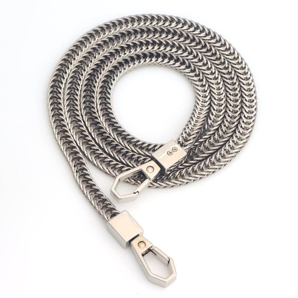 Snake Bone Chain Bag Iron Flat Bag Purse Chain Strap Accessories Shoulder Cross Body Handbag Strap Replacement DIY Purse Making