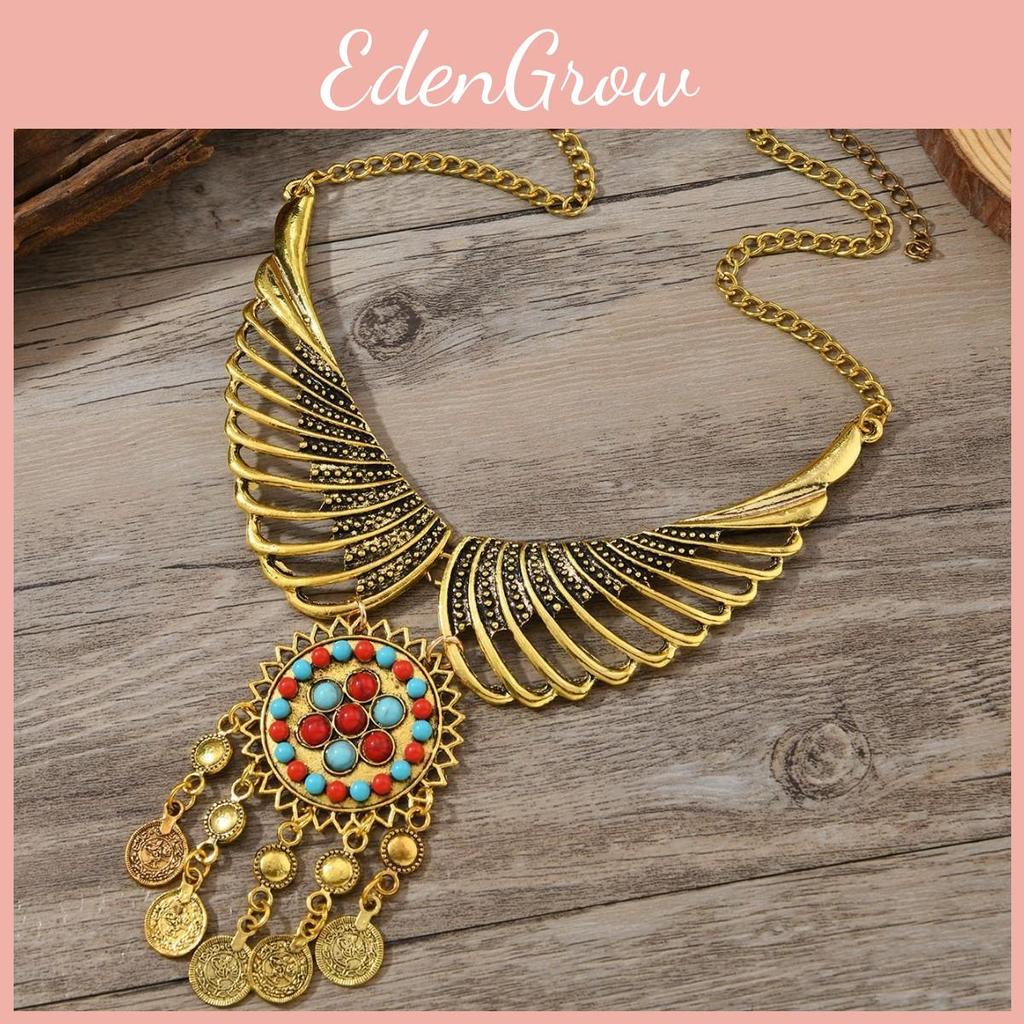 Inspired Ethnic Vintage Coin And Tassel Necklace With Wing Design Daily For