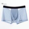 Мужские трусы-боксеры, 3D U-выпуклые, Неограничивающее поддерживающее нижнее белье, однотонные дышащие сетчатые тонкие шорты, трусы