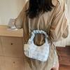 High-end Niche Bag Women's Summer New Fashion Chain Messenger Bag Plaid Portable Dumpling Bag