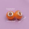 30/50/100pcs European Craftsmanship Large Hole Beads Orange Interval Beads DIY Garden Beads, Bead Keychains, Necklaces Bracelets Jewelry Making