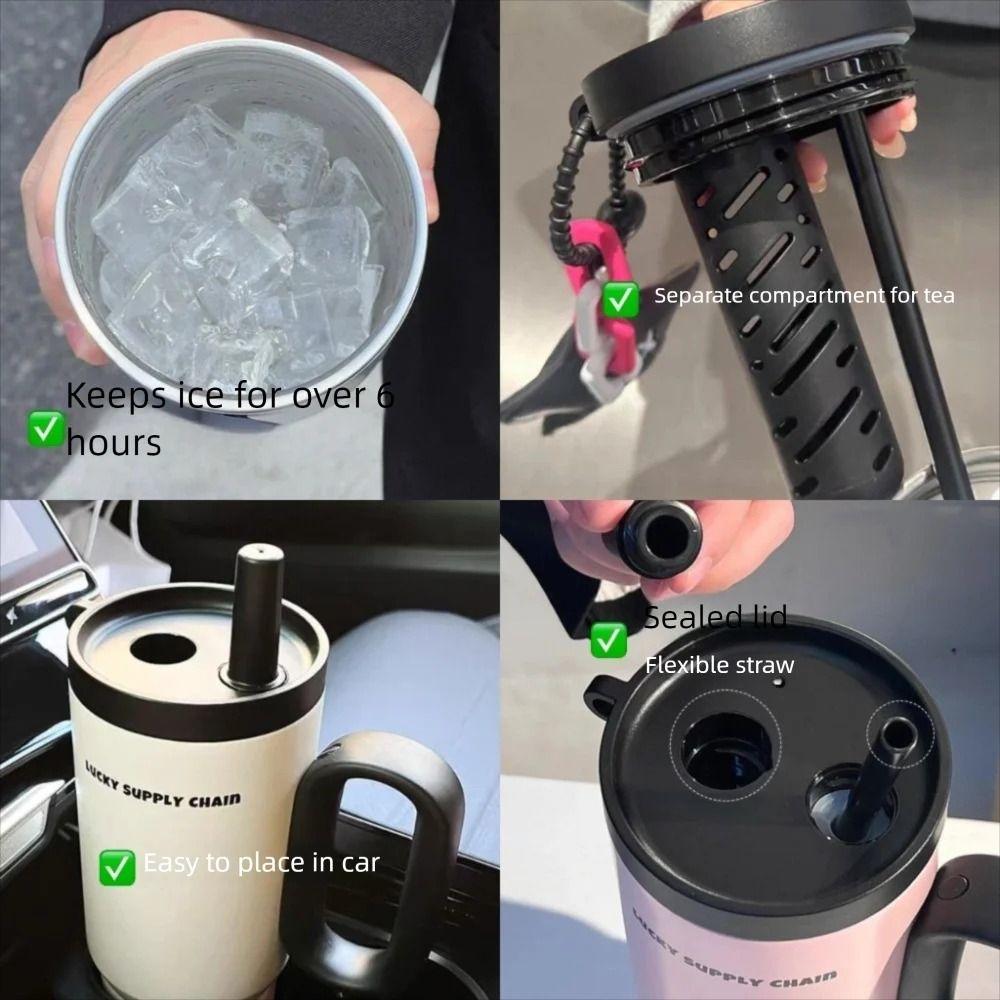 720ml Outdoor Insulated Mug Leak Proof Drinking Straw Cup Kitchen Supplies