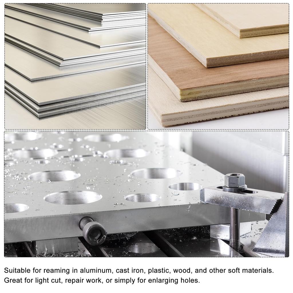 Uxcell Hand Alloy Tool Steel 6 Straight Hand Milling Cutter Metric Reaming Drill Bit for Metal Reamer, 8.5mm H8, Flutes, Tool,