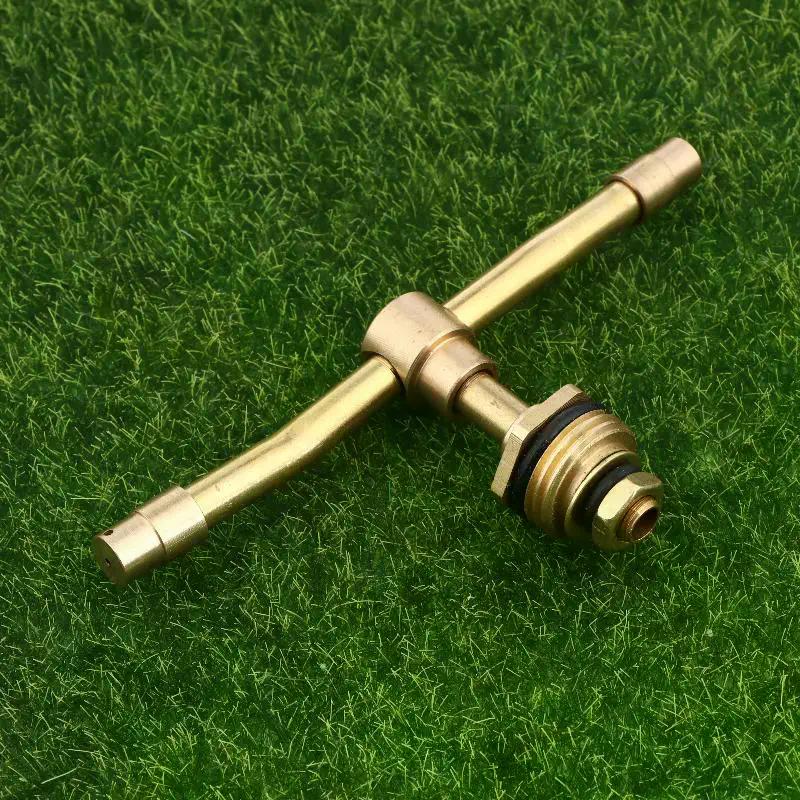 2 Arm Rotating Brass Nozzle Sprinkler 360 Degree Automatic Irrigation High Coverage for Crop Garden Lawn Maintenance