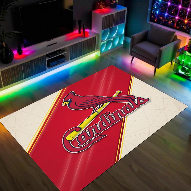 St. Louis Cardinals Design Crystal Velvet Carpet Cozy Non?Slip Printed Rug For Bedroom Living Room Entrance