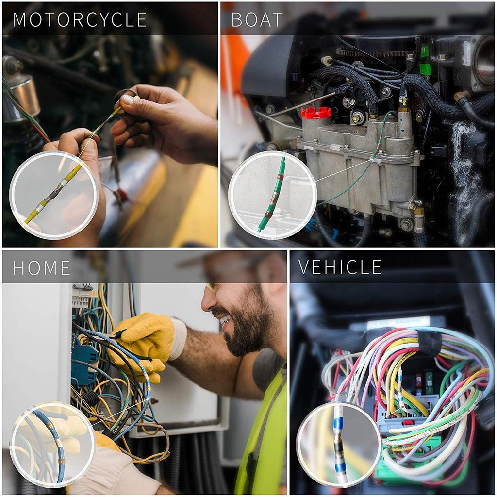300/250 шт., термоусадочные обжимные клеммы, водонепроницаемый набор уплотнений для пайки, электрические стыковые соединители, комплект клемм для сращивания проводов и кабелей