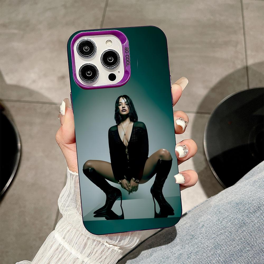 Модный фиолетовый полупрозрачный чехол для мобильного телефона Becky G для iPhone 17 16 15 14 13 12 11 X XR XS Air Pro Max Plus Цветная крышка