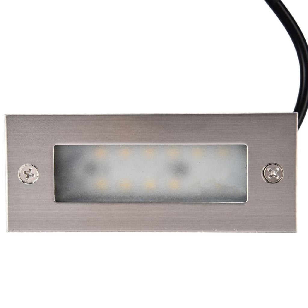 Step Lights Water Resistant Stainless Steel Rectangle Landscape Staircase Lights for Indoor Outdoor