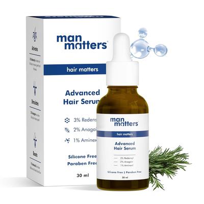 Man Matters Продвинутая сыворотка для роста волос 30 мл | Увеличивает густоту волос и активизирует клетки волос | Легкая, нежирная сыворотка для волос
