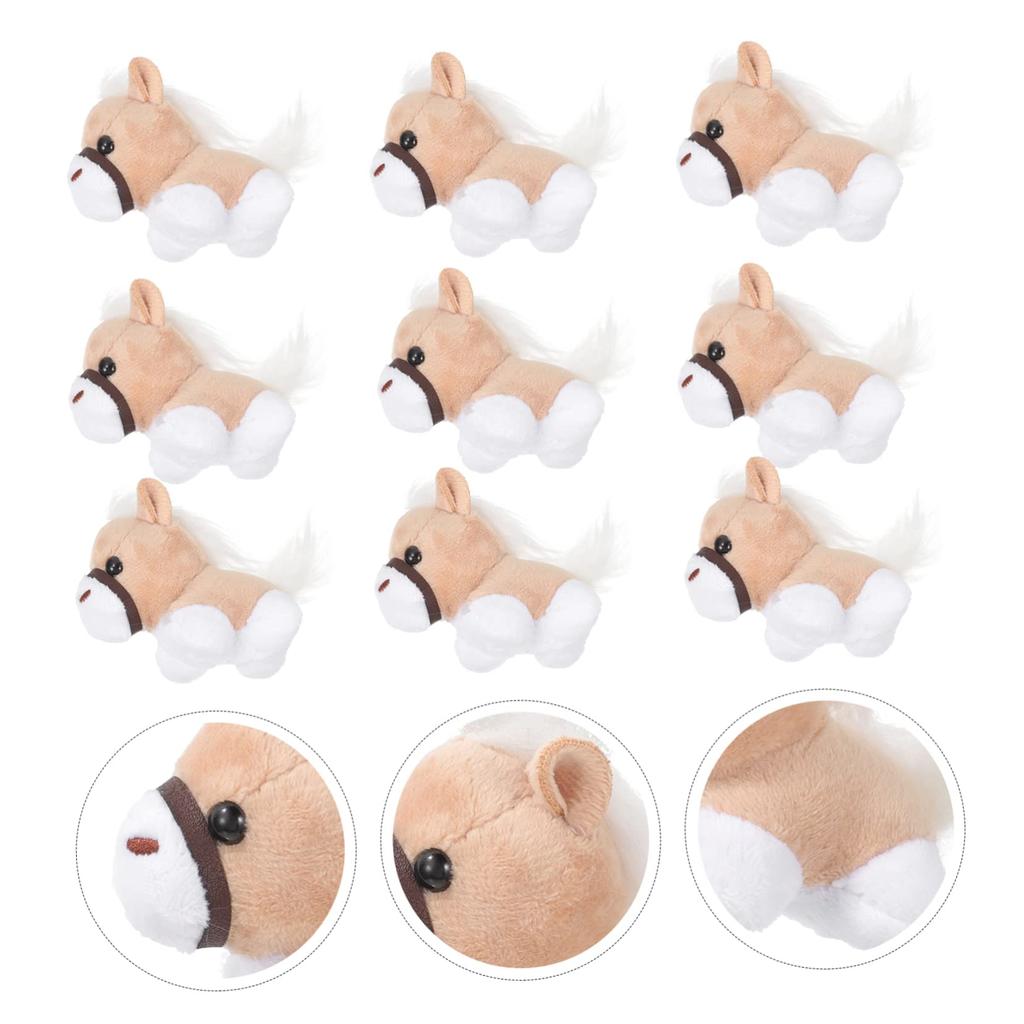 Iplusmile 12-Piece Toy Horse Birthday Decorations, Horse Party Favors, Plush Horse Stuffed Animals, Cute Keychains, Mini Animal Toys