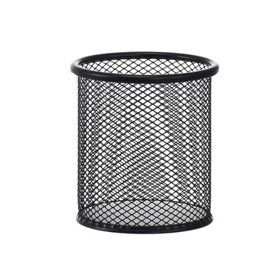 Сетчатый металлический стакан для ручек, гладкий край, модный настольный контейнер, подставка для ластиков и линеек, органайзер для канцелярских принадлежностей для стола, офис
