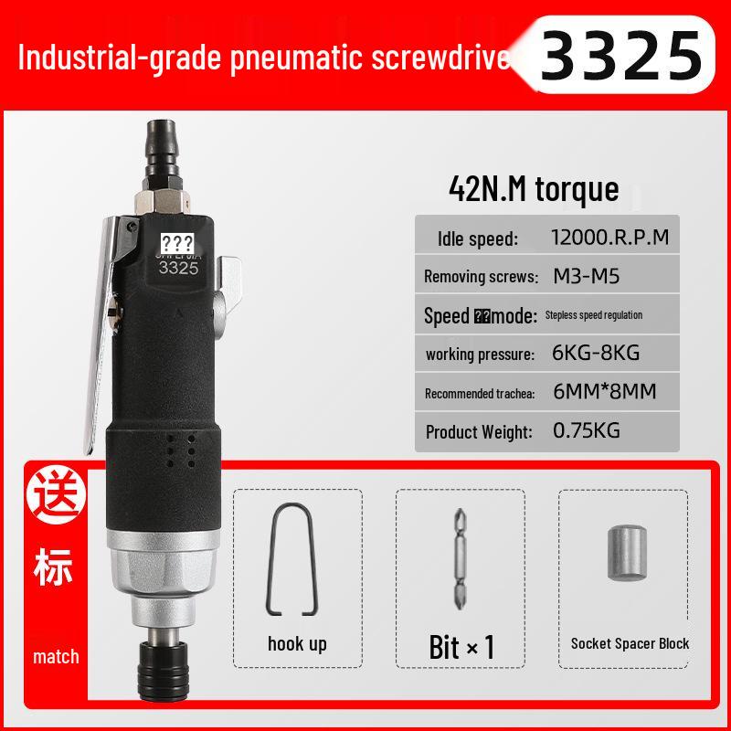 Industrial High-Torque Pneumatic Screwdriver for Woodworking with Hex Socket