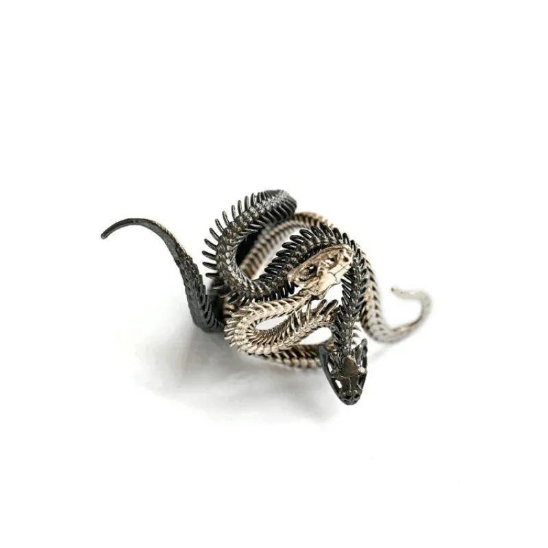 Creative and Unique Retro Punk Style Snake Ring Exaggerated Men Jewelry Domineering Hip-hop Animal Men Ring African Jewelry
