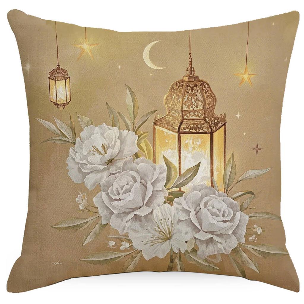 Pillowcase Without Core Watercolor Moon Linen Print Festive Home Sofa Pillowcase