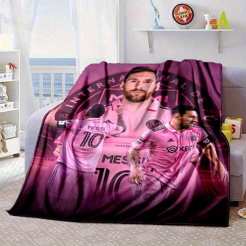 Messi's Pink  Portable Blanket/Soft Blanket Bedding Blanket Suitable for Travel Camping Living Rooms Offices Sofas Fan Gifts