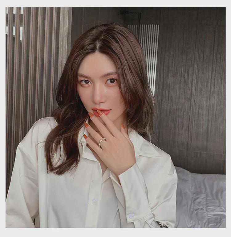 Корейская мода Циркон кошачий глаз бамбуковое открытое кольцо для женщин