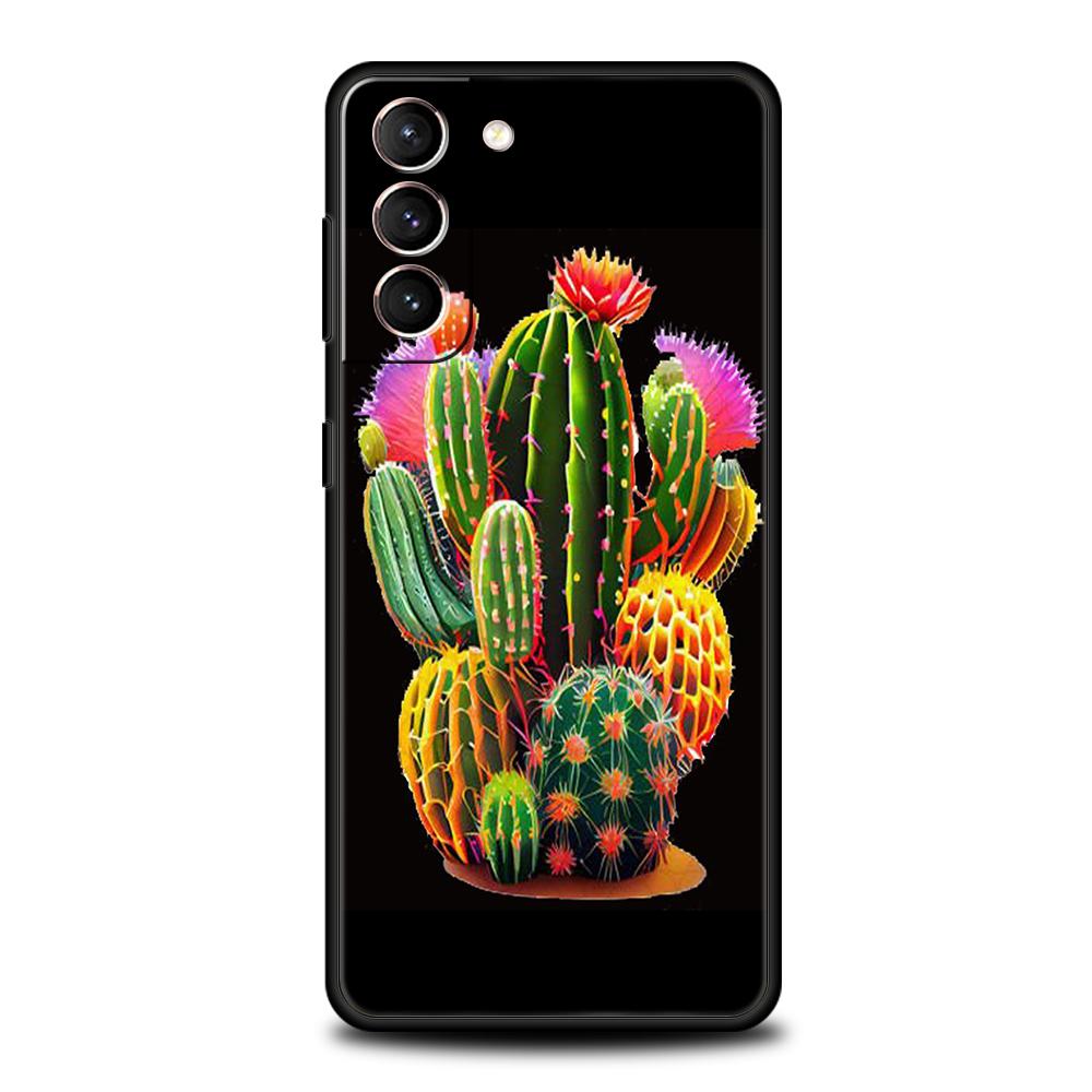 Чехол-растение кактус для Samsung Galaxy S24 S23 S22 S20 S21 FE Ultra S24 S23 S10 S10E S9 S8 Plus 5G Силиконовый чехол для телефона Capas Сумки