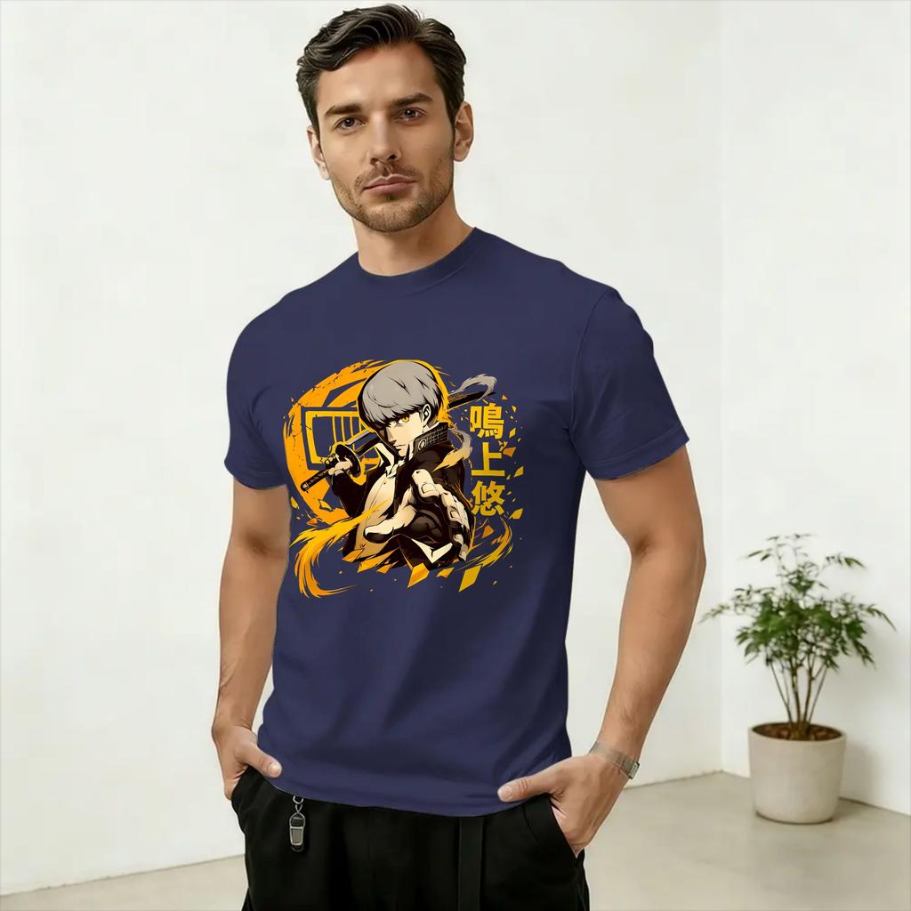 Vintage T Shirt Summer Yu Narukami PPersonas Fashion TShirts Cotton Tee Shirt for Unisex Aesthetic Wholesale Short Sleeve Tees