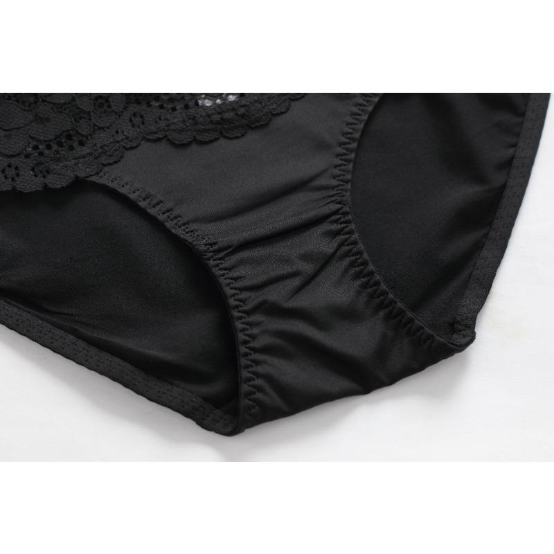 Women Sexy French Ultra Thin Flower Embroidered Lace Low Waist Butt Lifting Panties