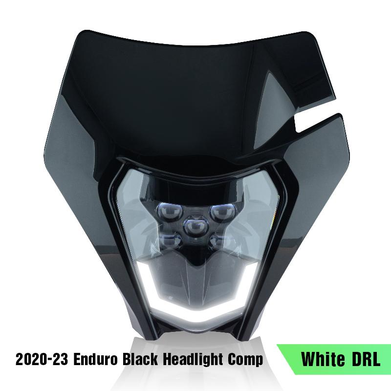 PowerZone Motorcycle Headlight Headlamp Head Light Supermoto Fairing For KTM EXC SXF MX Dirt Bike Enduro Headlight Black